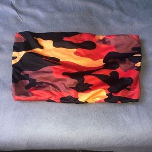 Red & Orange Camo Tube Top